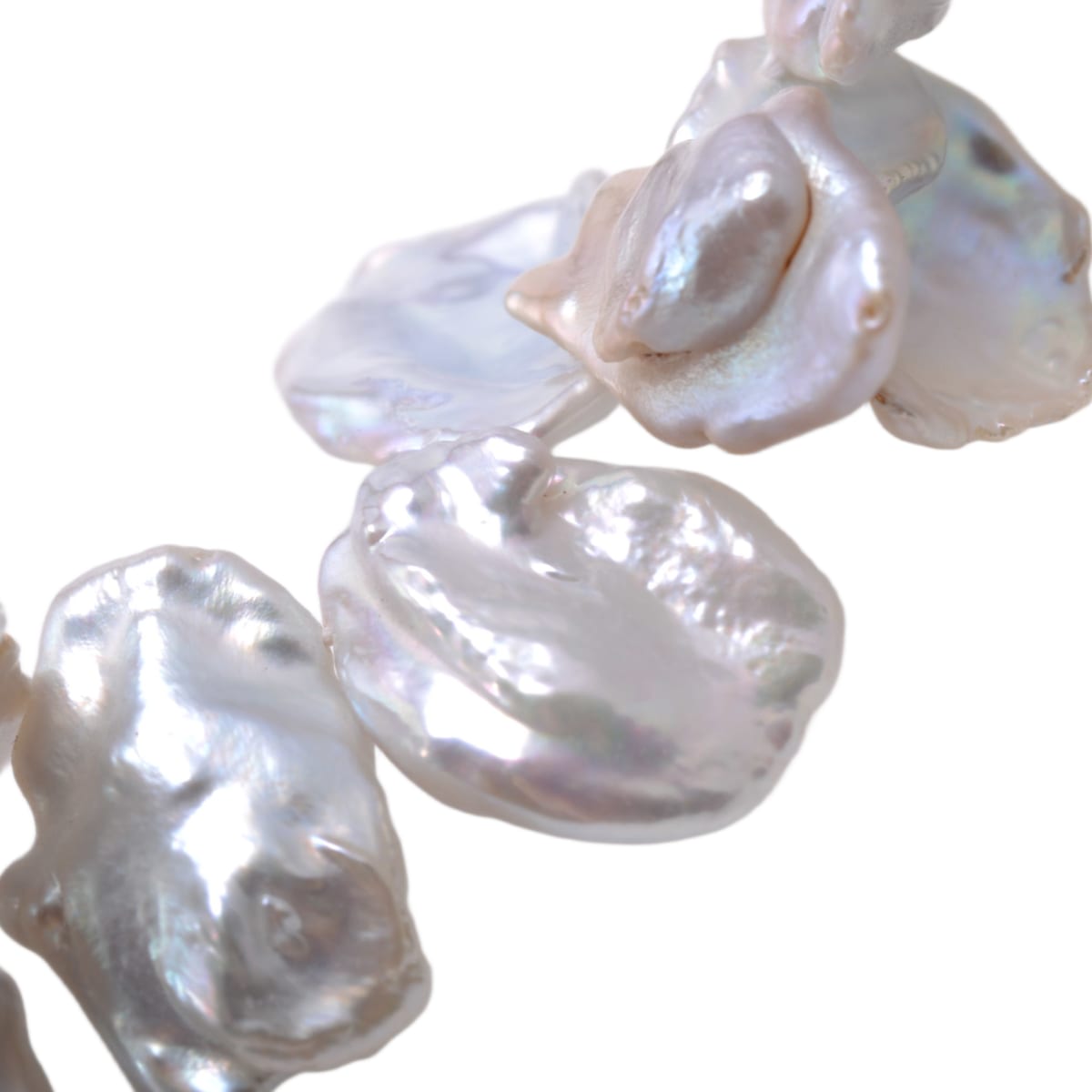White Freshwater Baroque Pearl Strand 16in - Natural Irregular Shape Pearls by Continental Bead Suppliers