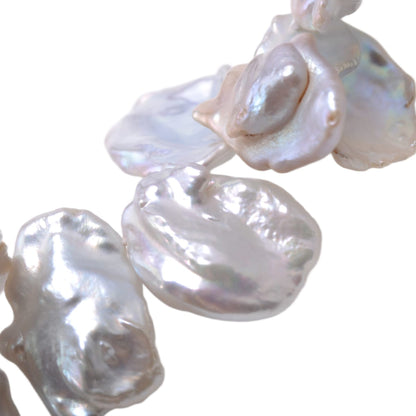 White Freshwater Baroque Pearl Strand 16in - Natural Irregular Shape Pearls by Continental Bead Suppliers