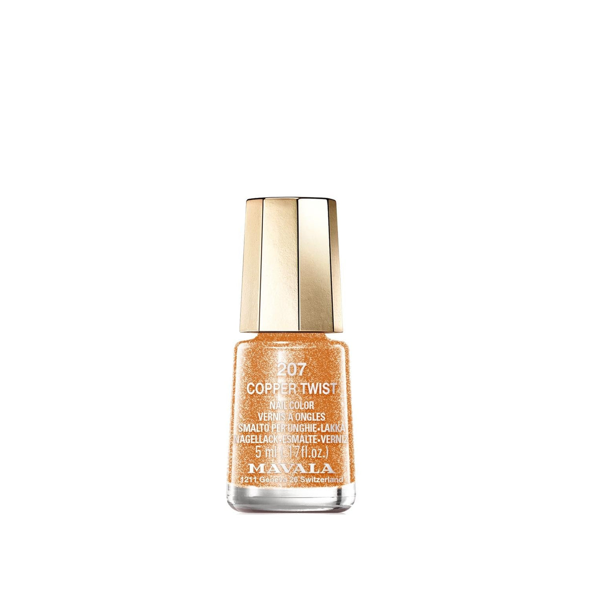 Mavala Twist&Shine Copper Twist 207 Nail Polish - 5ml, Copper Nail Color, Travel Size, Shiny Finish by Beauty Care Bag