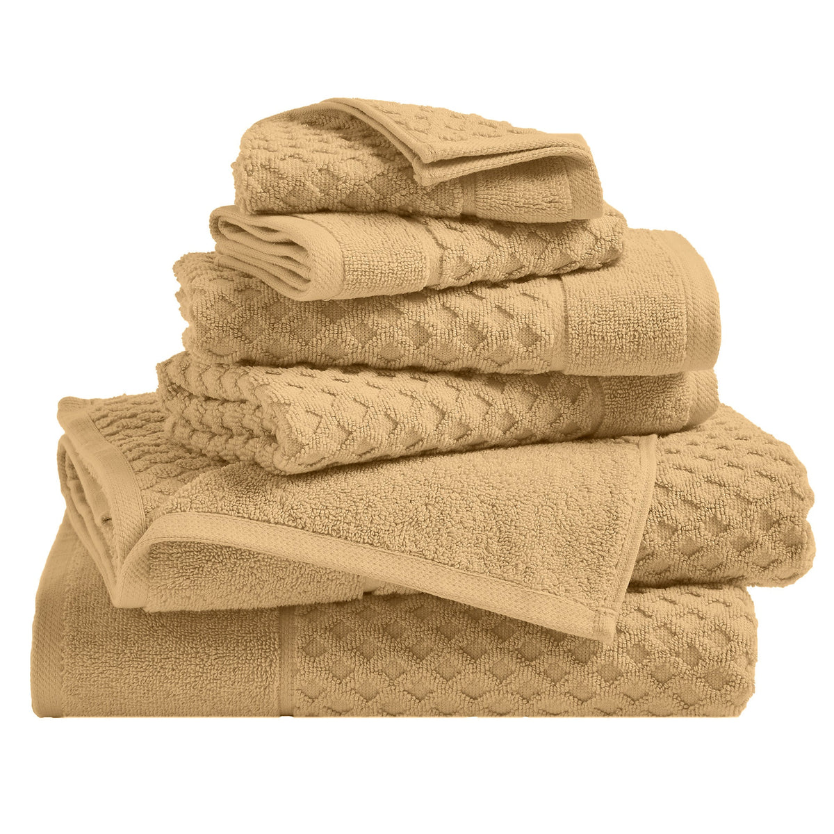 Cotton Diamond Waffle Weave Bath Towel Set - Grayson Collection by Great Bay Home