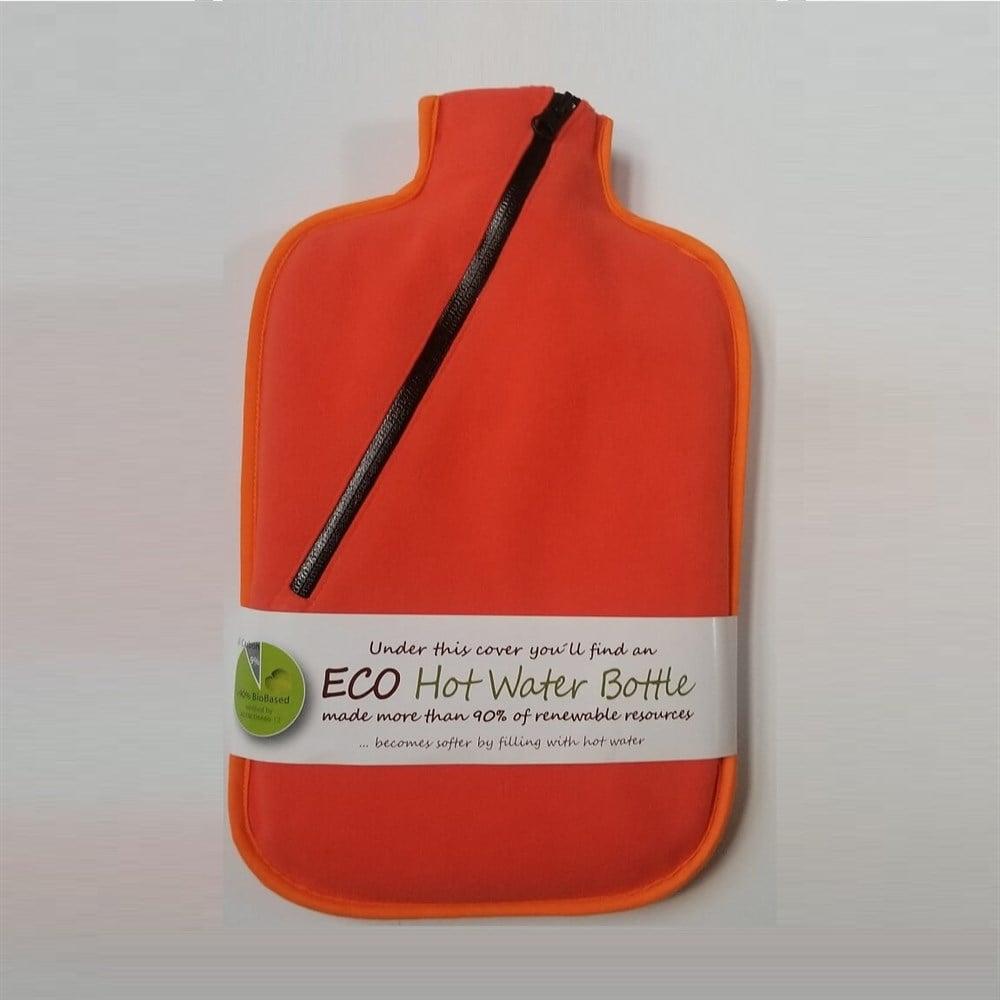 Hugo Frosch ECO hot water bottle with soft orange cover