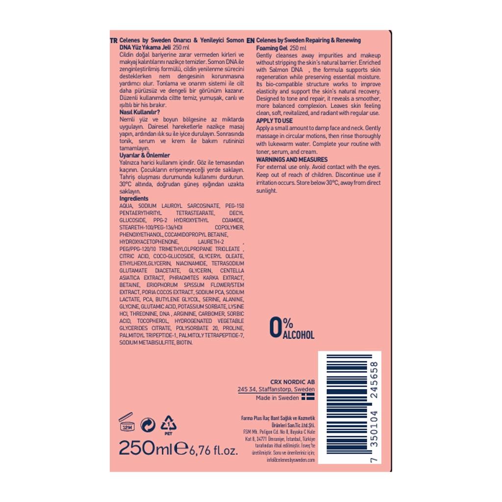 Celenes Salmon DNA Face Wash Gel for Youthful Glow 250 ml by Beauty Care Bag