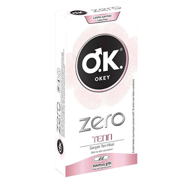Okey Zero Tenn Ultra-Thin Condoms for Natural Feel 8-Pack by Beauty Care Bag