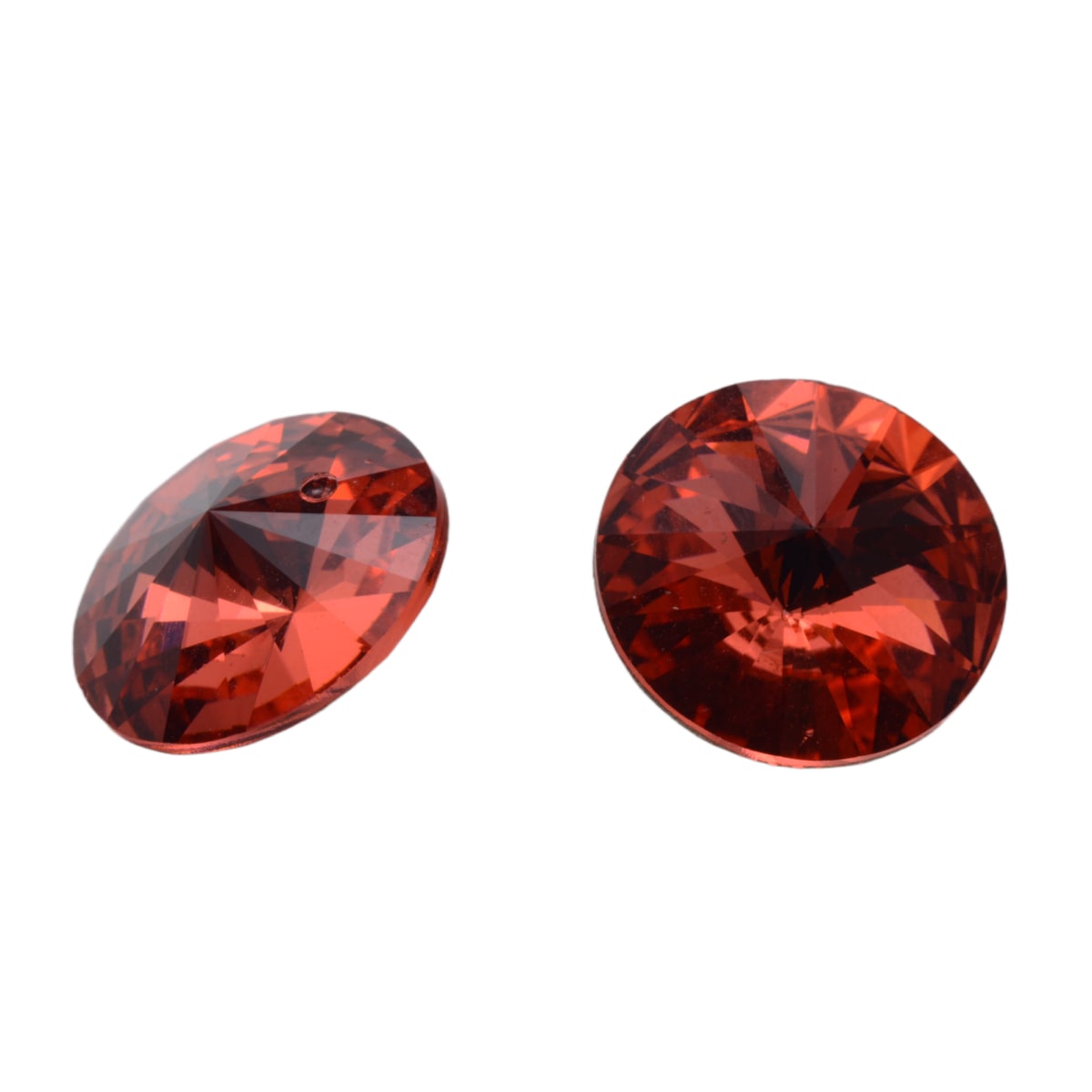 Swarovski Crystal 1122 14mm Rivoli Round Stone - Red Orange by Continental Bead Suppliers