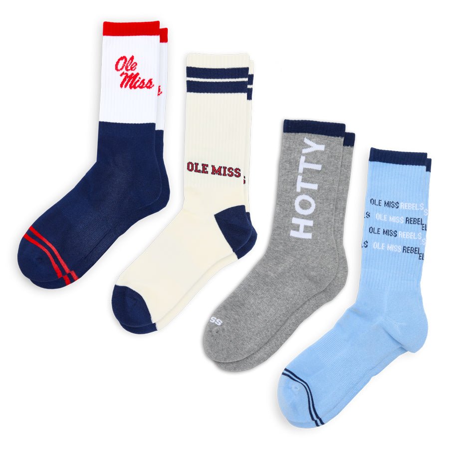 Ole Miss Square 4-PackLicensed College SocksTorqelo.com
