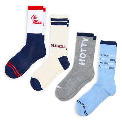 Ole Miss Square 4-PackLicensed College SocksTorqelo.com