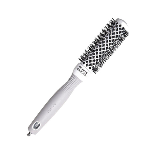 Olivia Garden Expert Blowout Shine Hair Brush - Professional Blowout Brush for Shine Enhancement & Detangling - White & Grey, 25 BristlesHair AccessoriesTorqelo.com