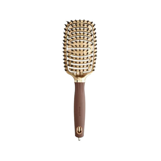 Olivia Garden Expert Care Flex Boar Bristles Gold Brown Hair Brush for Gentle Hair Care & StylingHair AccessoriesTorqelo.com