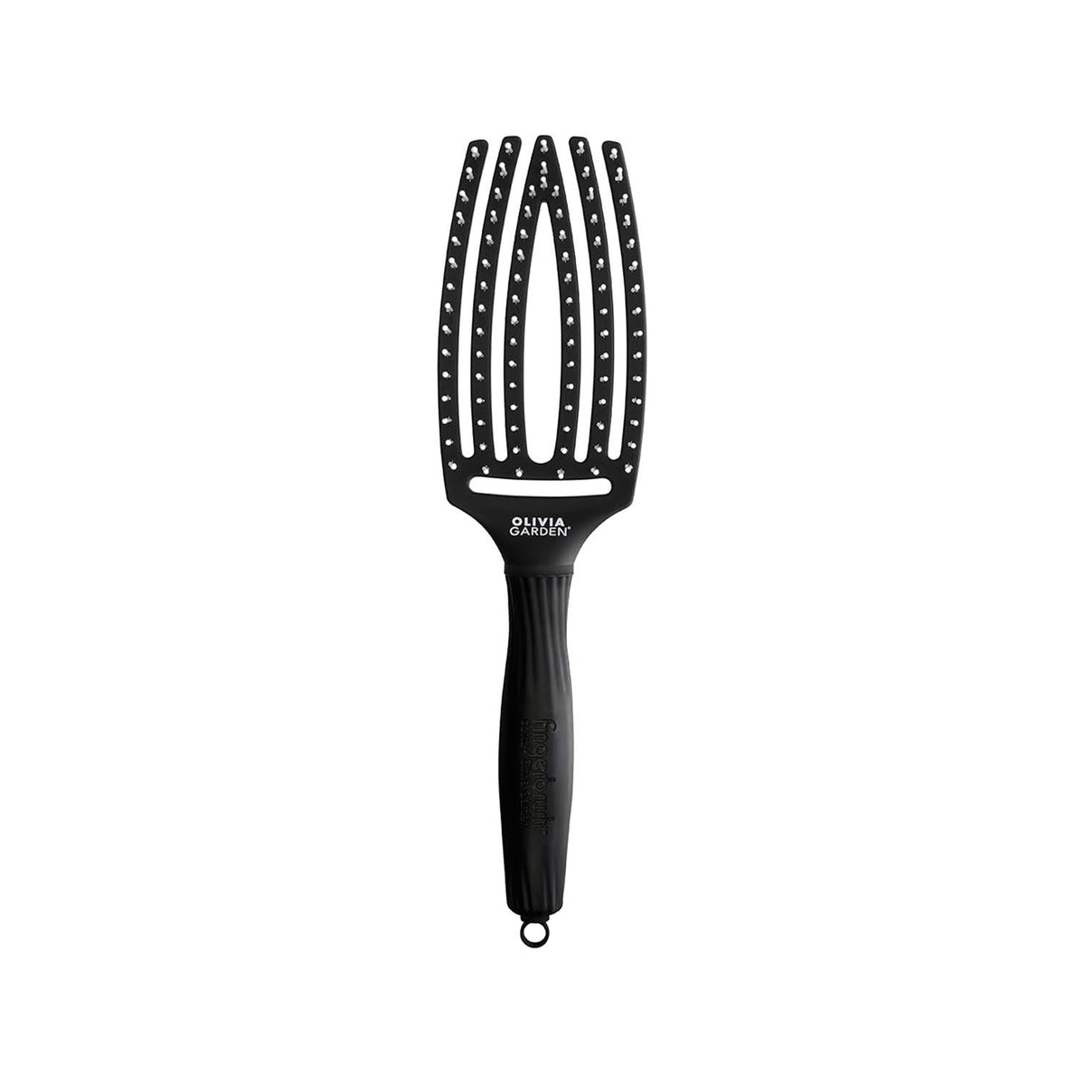 Olivia Garden Hair Brush Set - Professional Boar Nylon Fingerbrushes with Stand - 8 Piece Full Black MMakeup BrushTorqelo.com