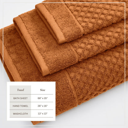 Cotton Diamond Waffle Weave Bath Towel Set - Grayson Collection by Great Bay Home