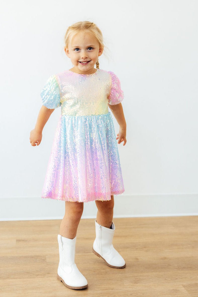 Ombre Puff Sleeve Sequin DressSequin Dress - Puff SleeveTorqelo.com