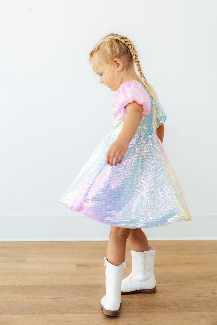 Ombre Puff Sleeve Sequin DressSequin Dress - Puff SleeveTorqelo.com