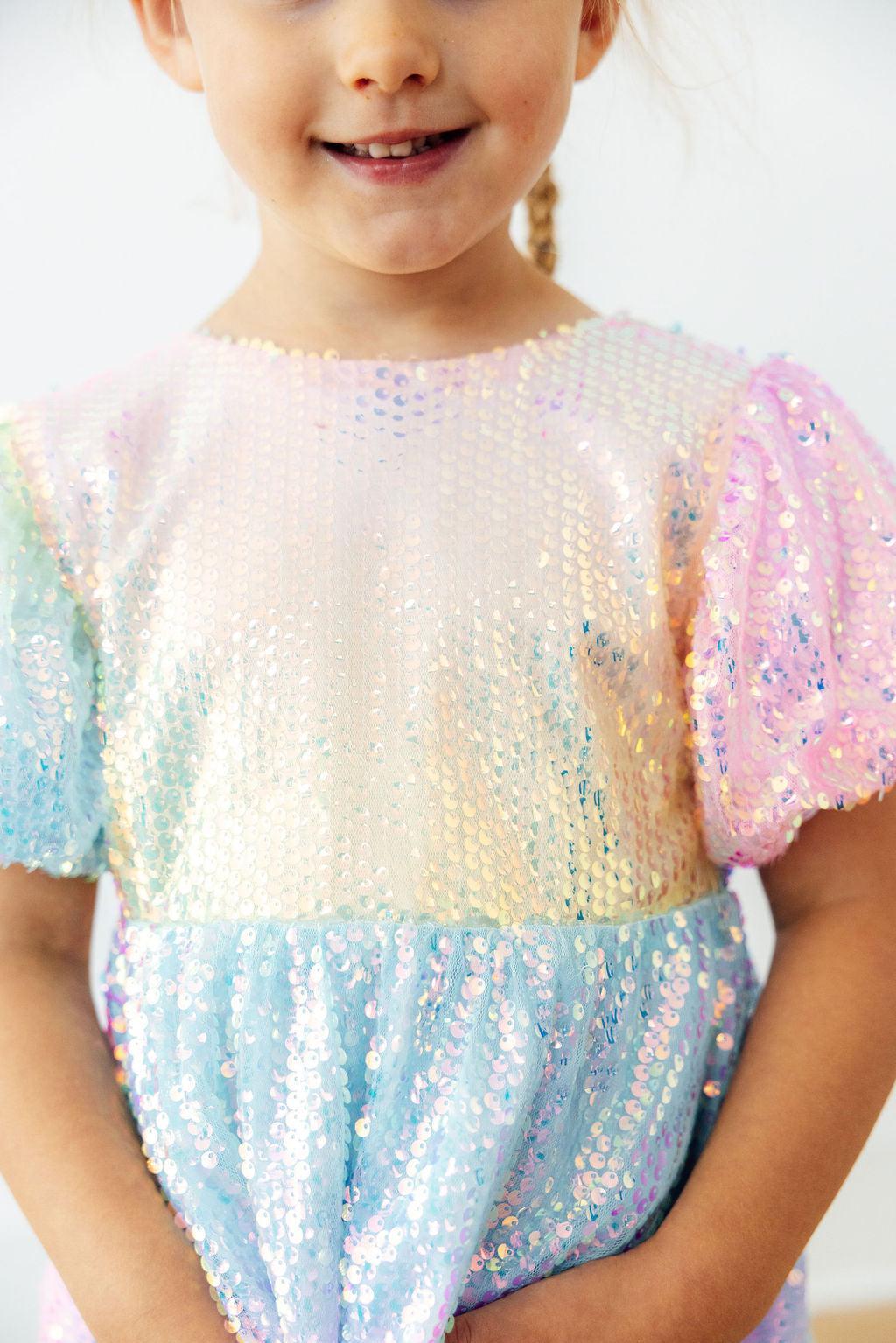 Ombre Puff Sleeve Sequin DressSequin Dress - Puff SleeveTorqelo.com