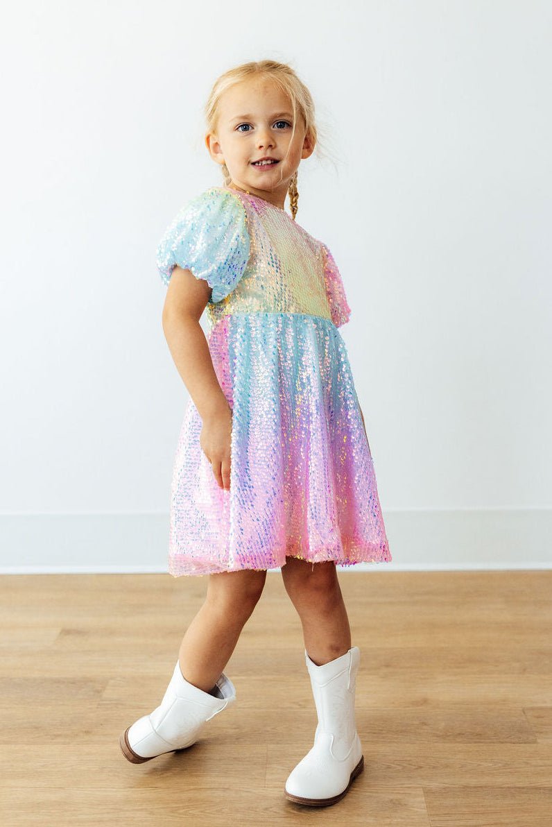 Ombre Puff Sleeve Sequin DressSequin Dress - Puff SleeveTorqelo.com