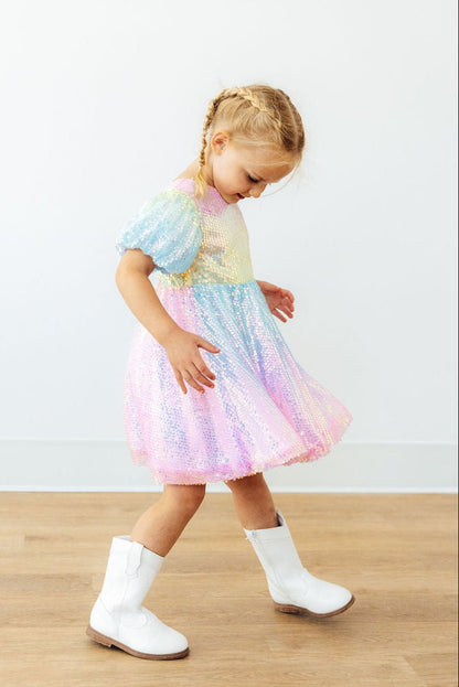 Ombre Puff Sleeve Sequin DressSequin Dress - Puff SleeveTorqelo.com