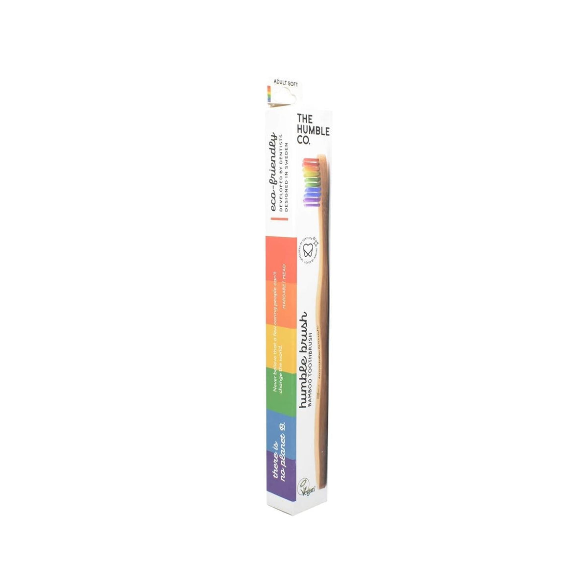 Humble Brush adult medium toothbrush in rainbow colors