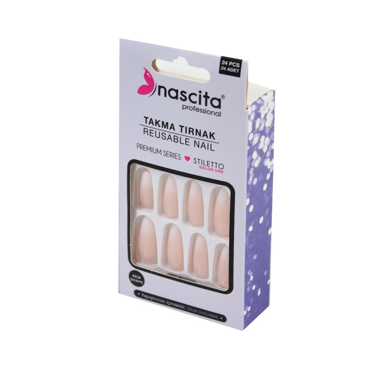 Nascita Ombre Stiletto False Nails - Stylish & Durable Nail Beauty Enhancements by Beauty Care Bag