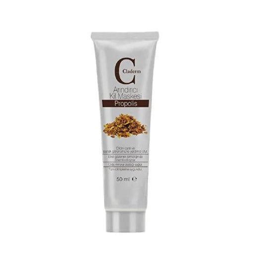 Claderm Propolis Purifying Clay Face Mask: Deep Pore Cleansing, Mineral-Rich, Brightens & Revitalizes Skin (1.69 fl oz) by Beauty Care Bag