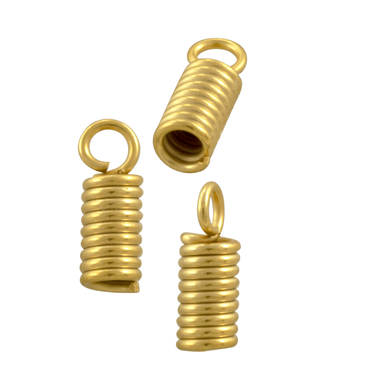 Gold Tone Steel Spring Cord Ends 10mm - Open Coil Findings for Jewelry Making by Continental Bead Suppliers