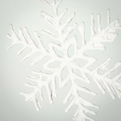 White Paper Pulp Snowflake Ornaments by Rust & Cinder