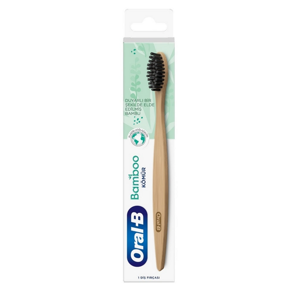 Oral-B Bamboo Charcoal Manual Toothbrush for Deep Clean by Beauty Care Bag