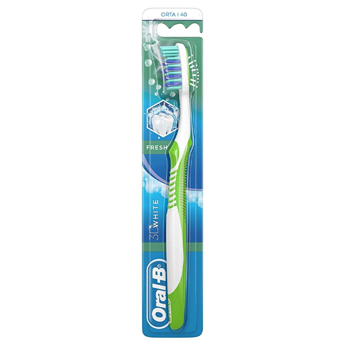 Oral-B Manual Toothbrush for Effective Oral Hygiene with 3DWhite Polishing Bristles and Interdental Cleaning - Oral-B 3DWhite FreshToothpasteTorqelo.com