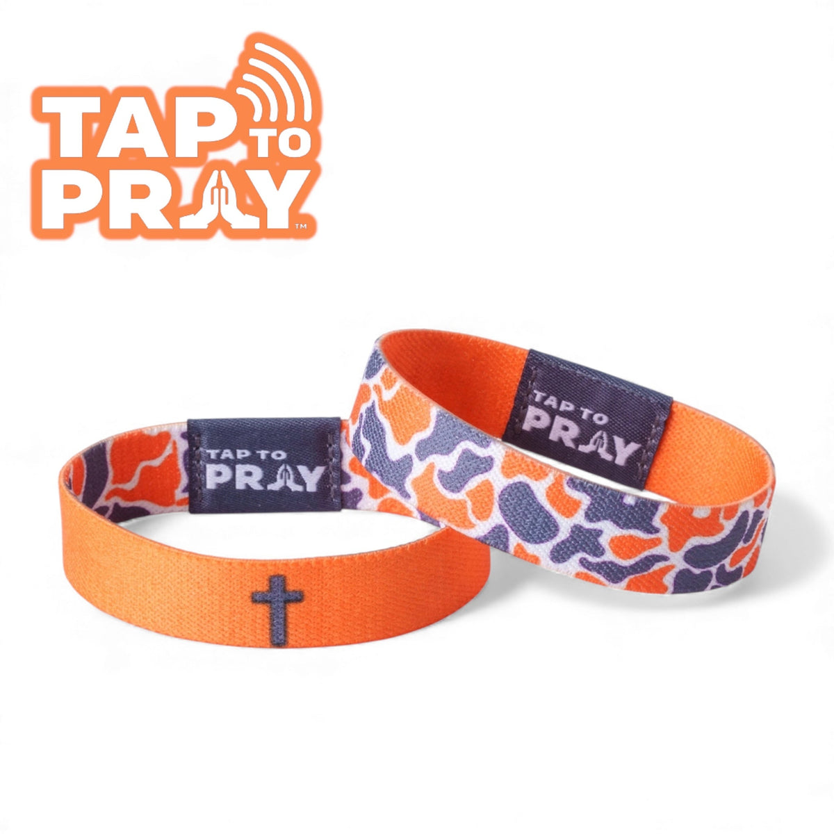 Team Camo Orange Tap to Pray Wristband by Rust & Cinder