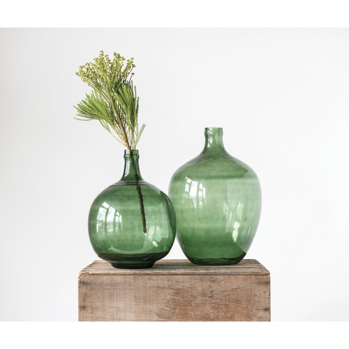 Vintage-Inspired Green Glass Bottle by Rust & Cinder