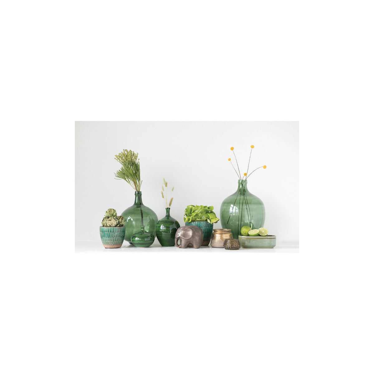 Vintage-Inspired Green Glass Bottle by Rust & Cinder