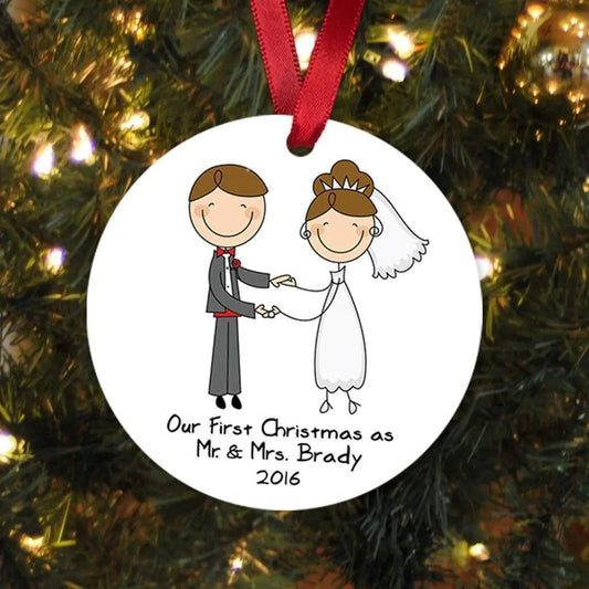 Our First Christmas Ornament - Personalized Wedding Gift by Joyful Moose