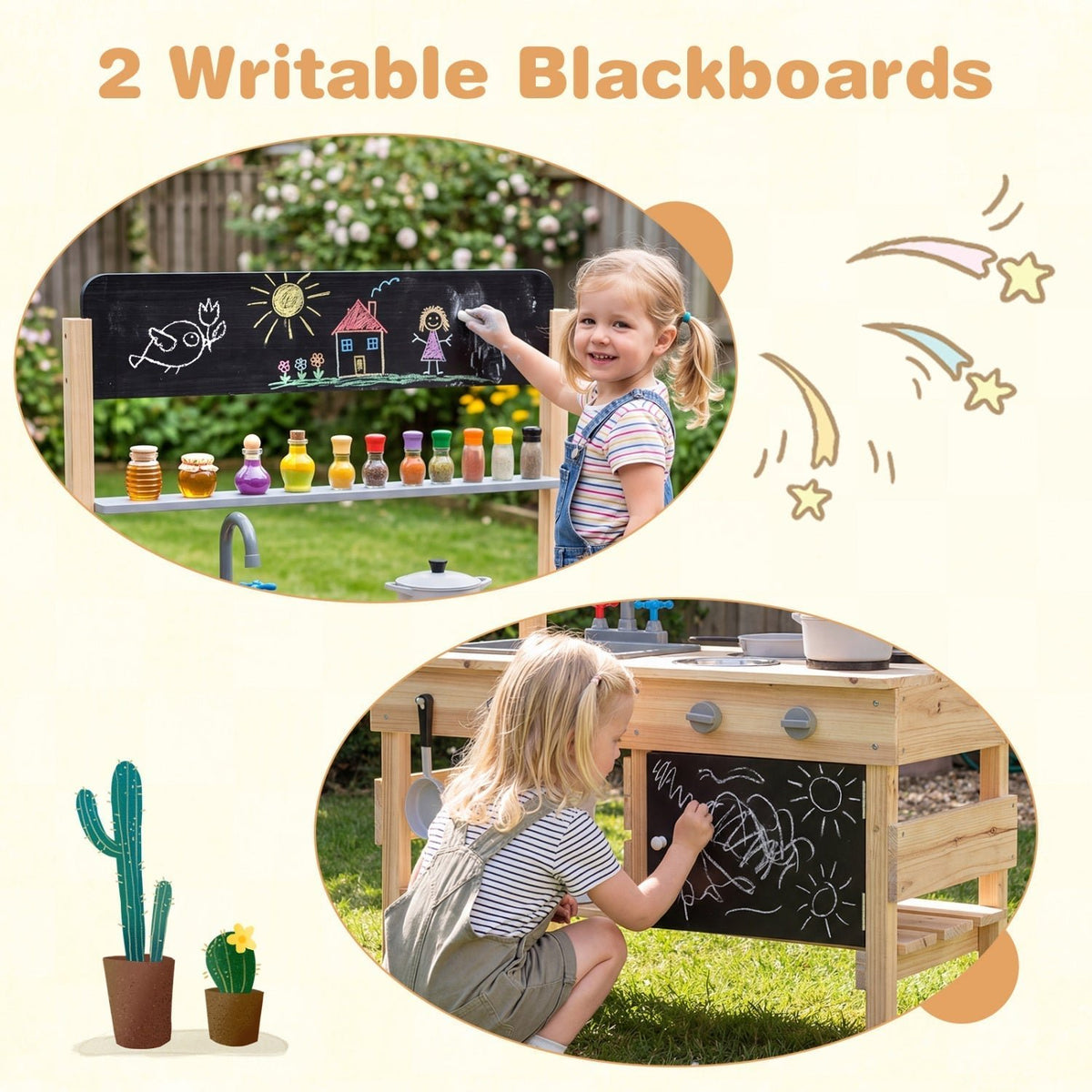 Outdoor Wooden Mud Kitchen for Kids with Sink and StovesPlay KitchenTorqelo.com