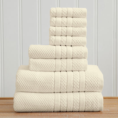 100% Cotton Checkered Jacquard Bath Towel Set - Giuliana Collection by Great Bay Home