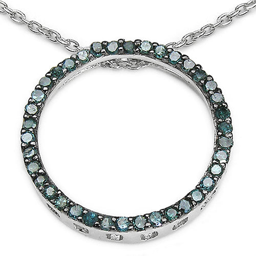 Avera Group 0.46 ct genuine blue diamond pendant in .925 sterling silver