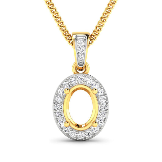 Avera Group 0.18 ct genuine white diamond pendant in 14K yellow gold