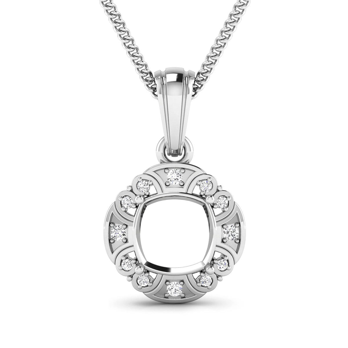 Avera Group 0.09 ct genuine white diamond pendant in 14K white gold