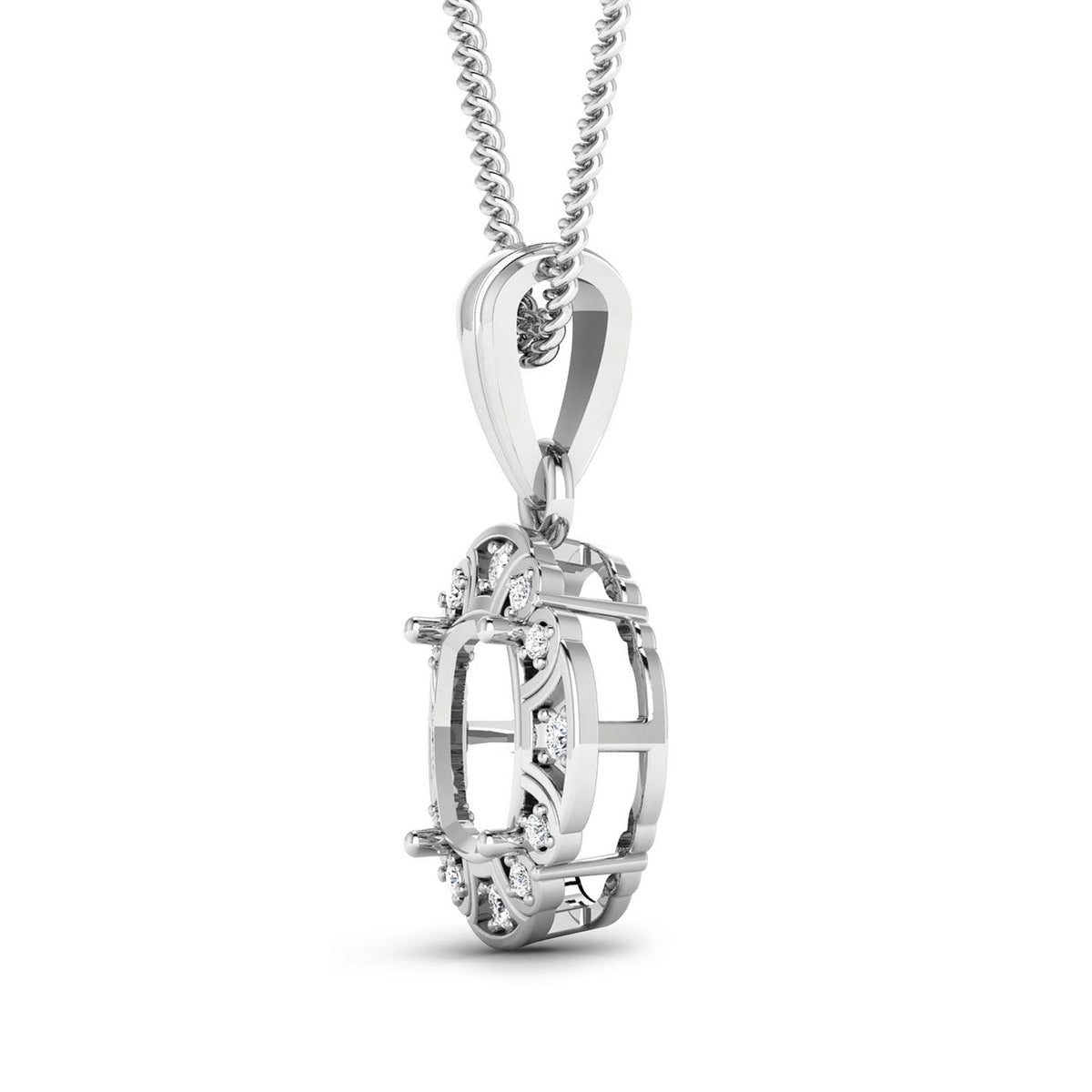 Avera Group 0.09 ct genuine white diamond pendant in 14K white gold