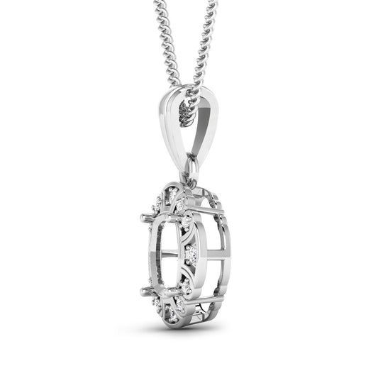 Avera Group 0.09 ct genuine white diamond pendant in 14K white gold