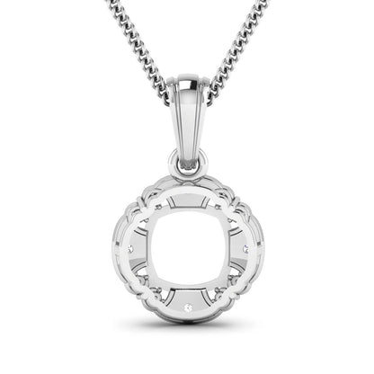 Avera Group 0.09 ct genuine white diamond pendant in 14K white gold