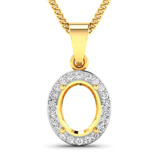 Avera Group 0.22 ct genuine white diamond pendant in 14K yellow gold