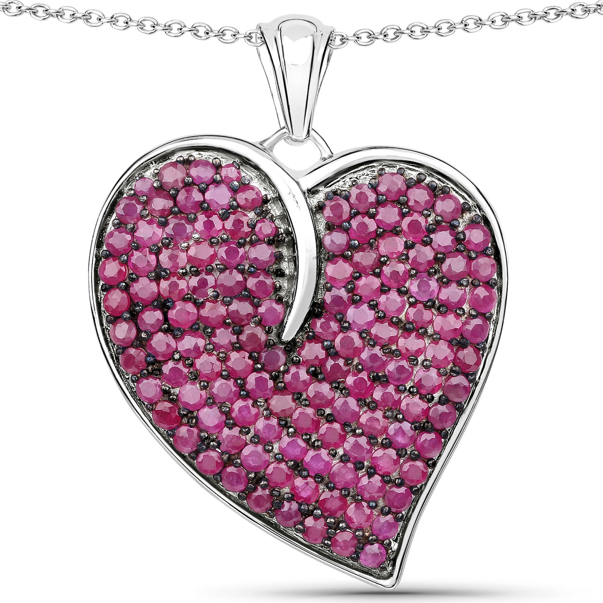 4.98 ct round ruby .925 sterling silver pendant by Avera Group