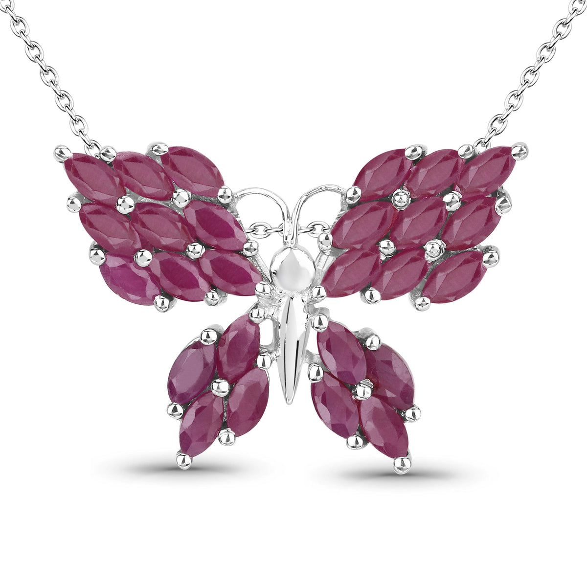 3.12 ct marquise ruby .925 sterling silver pendant by Avera Group