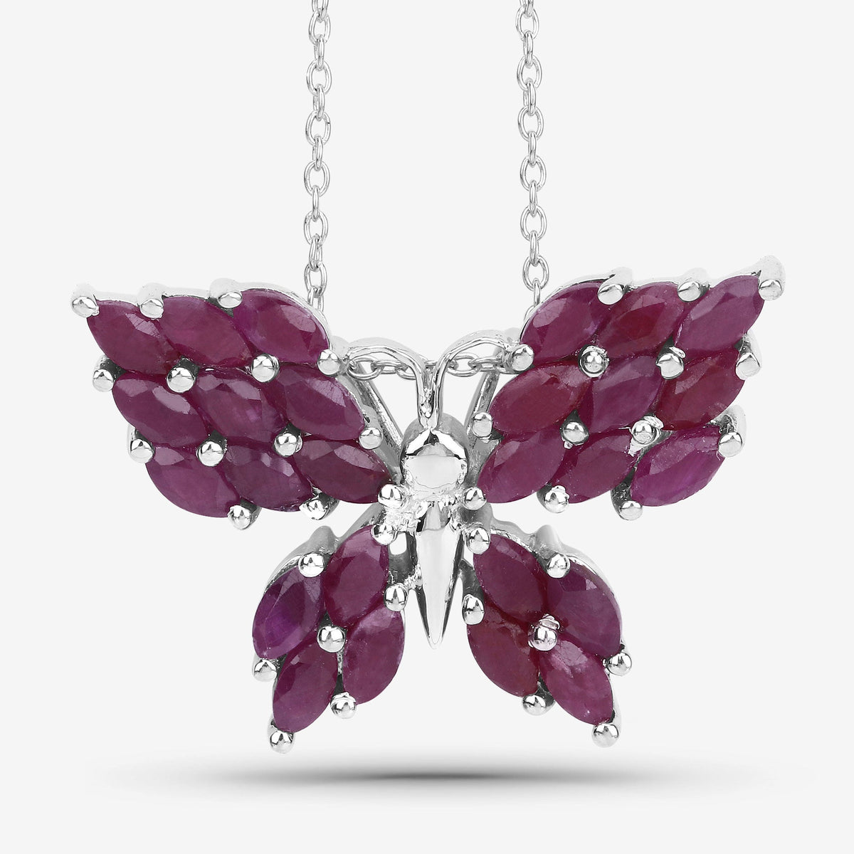 3.12 ct marquise ruby .925 sterling silver pendant by Avera Group, view 3