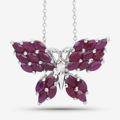 3.12 ct marquise ruby .925 sterling silver pendant by Avera Group, view 3