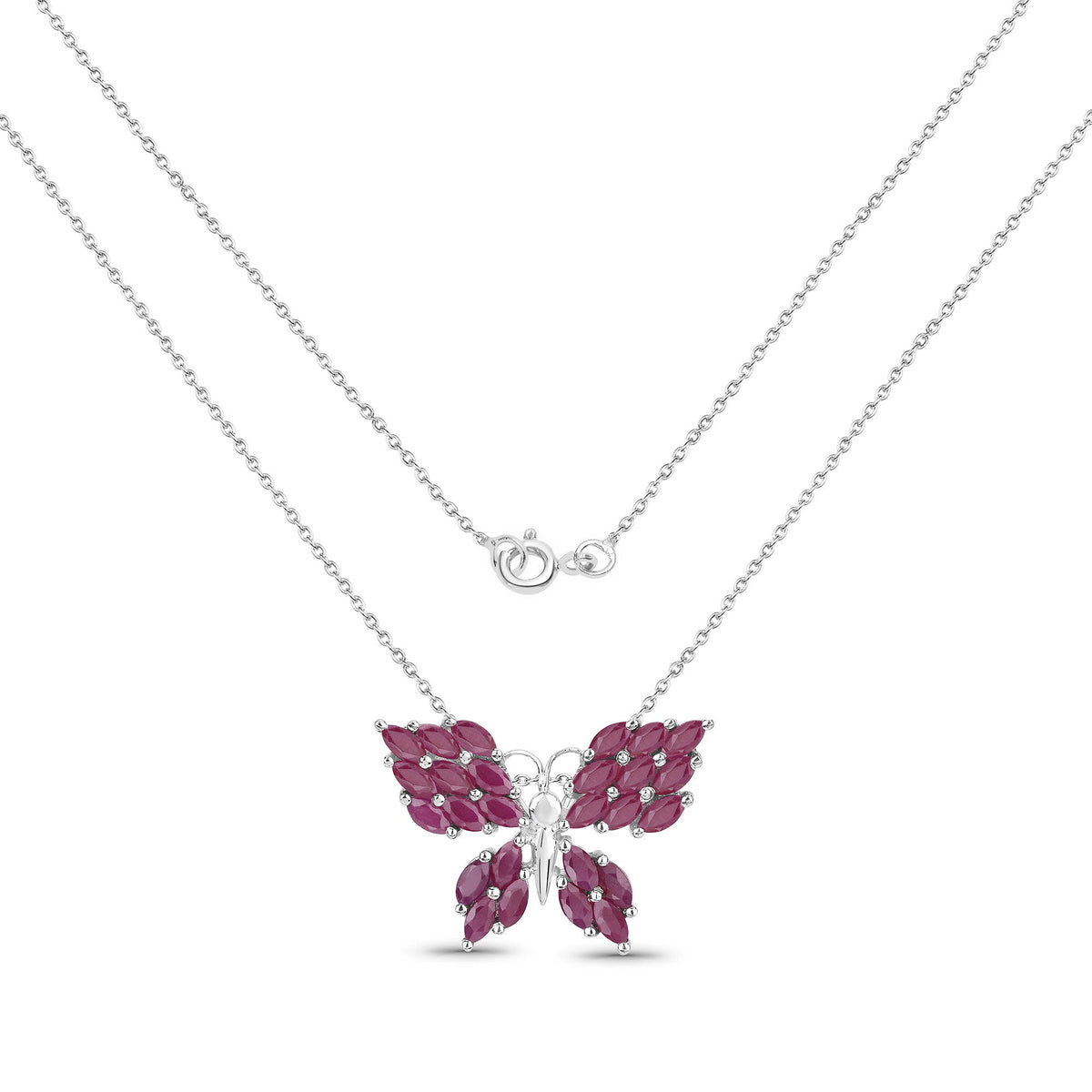 3.12 ct marquise ruby .925 sterling silver pendant by Avera Group, view 2