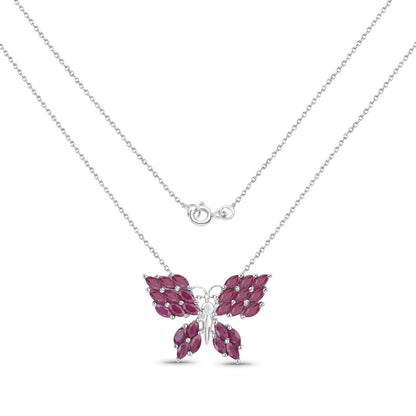 3.12 ct marquise ruby .925 sterling silver pendant by Avera Group, view 2