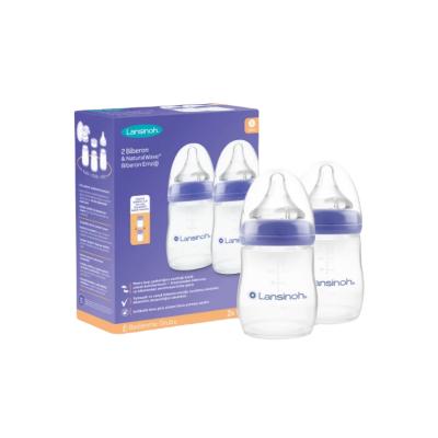 Lansinoh Baby Bottle Set with NaturalWave Nipple, BPA-free, Anti-colic, 160ml by Beauty Care Bag