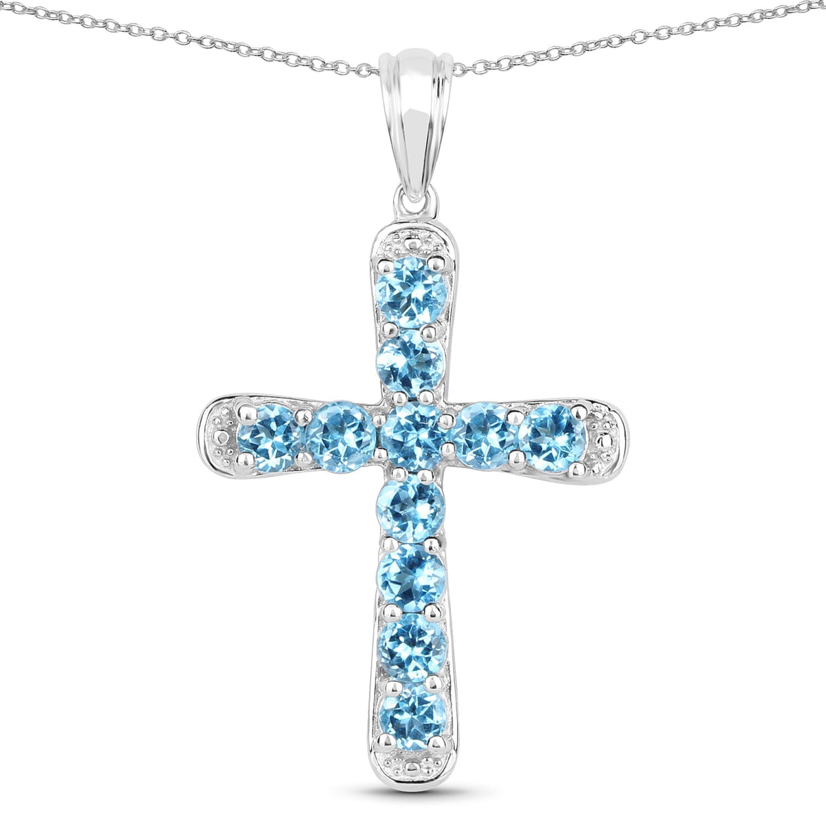 3.85 ct blue topaz .925 sterling silver pendant by Avera Group