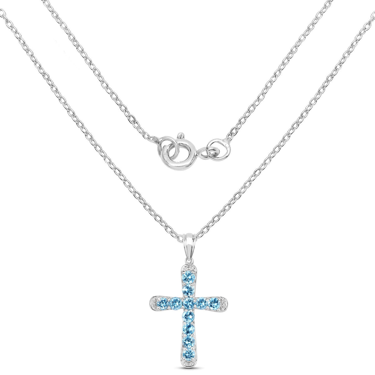 3.85 ct blue topaz .925 sterling silver pendant by Avera Group, view 2