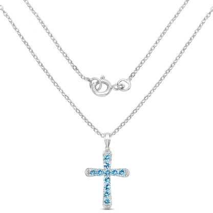 3.85 ct blue topaz .925 sterling silver pendant by Avera Group, view 2