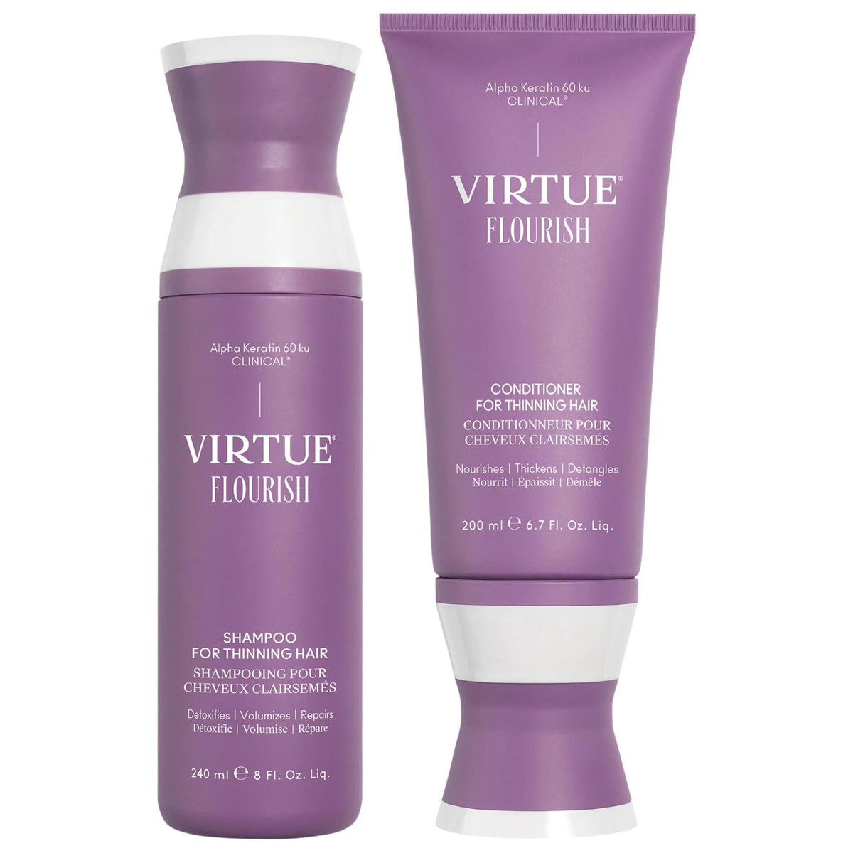 Flourish Thickening Shampoo & Conditioner Set: Volumizing Hair Loss Solution | Sulfate & Paraben Free for Fine & Medium Thinning Hair by Beauty Care Bag